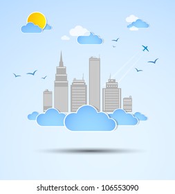 Sky-scraper. City theme background.Good weather