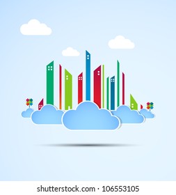 Sky-scraper. City theme background.Good weather
