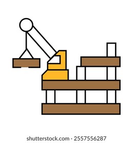 skyscraper construction line icon vector. skyscraper construction sign. isolated symbol illustration