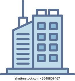 Wolkenkratzer gefüllt Blauton Symbol