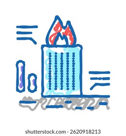 Vector de dibujo de icono de doodle de prueba de fuego de rascacielos. signo de prueba de fuego de rascacielos. ilustración de símbolo aislado
