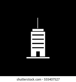 Skyscraper Flat Icon On Black Background