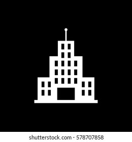 Skyscraper Flat Icon On Black Background