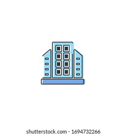 skyscraper flat illustration design with simple line art