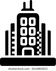 Skyscraper Glyph Vector Icon Design