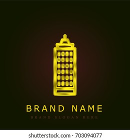 Skyscraper golden metallic logo