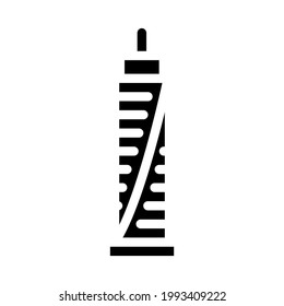 skyscraper house glyph icon vector. skyscraper house sign. isolated contour symbol black illustration