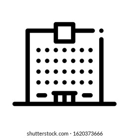 Skyscraper House Icon Vector. Outline Skyscraper House Sign. Isolated Contour Symbol Illustration