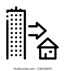 skyscraper and house icon vector. skyscraper and house sign. isolated contour symbol illustration