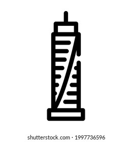 skyscraper house line icon vector. skyscraper house sign. isolated contour symbol black illustration