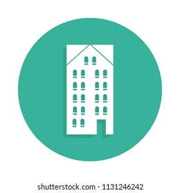 skyscraper icon in Badge style with shadow 