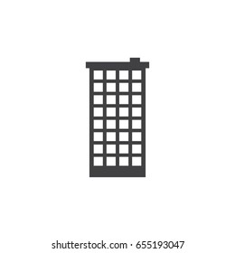 Skyscraper icon in black on a white background. Vector illustration