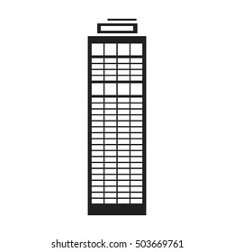 Skyscraper icon in black style isolated on white background. Building symbol stock vector illustration.
