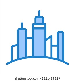 Skyscraper Icon With Blue Color For Construction Management and Building Industry