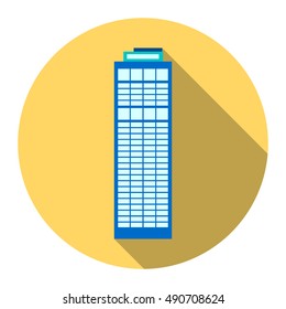 Skyscraper icon cartoon. Single building icon from the big city infrastructure set.
