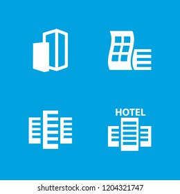 Skyscraper icon. collection of 4 skyscraper filled icons such as modern curved building, building. editable skyscraper icons for web and mobile.