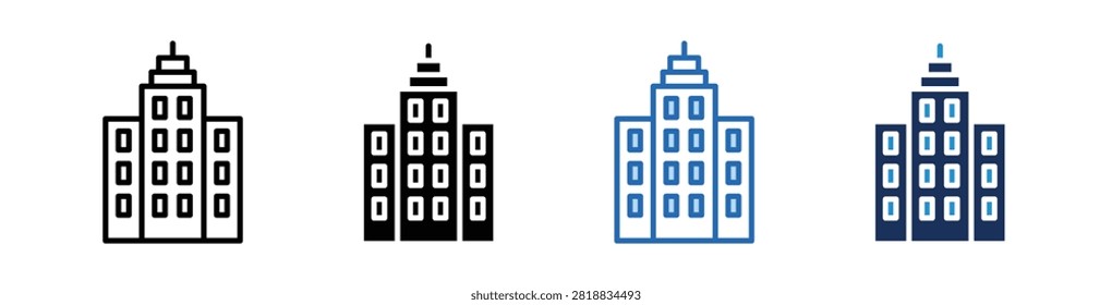 Skyscraper Icon Collection With Multiple Styles
