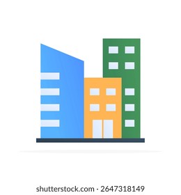 skyscraper icon, colored flat vector. modern and minimalist design