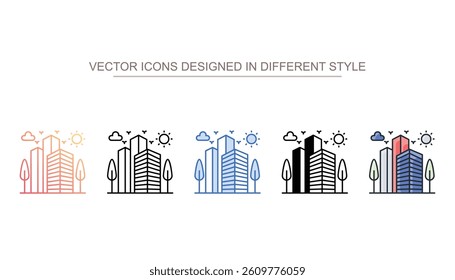 Skyscraper icon design with white background stock illustration