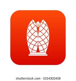 Skyscraper icon digital red for any design isolated on white vector illustration
