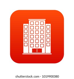Skyscraper icon digital red for any design isolated on white vector illustration