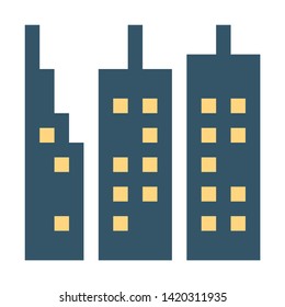 skyscraper icon. flat illustration of skyscraper vector icon for web