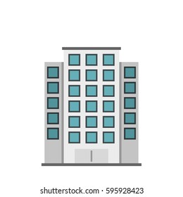 Skyscraper icon. Flat illustration of skyscraper vector icon logo isolated on white background