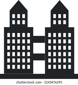 Skyscraper icon. High city building. Urban architecture