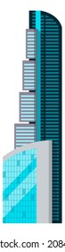 Skyscraper icon. High glass tower. City building