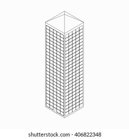 Skyscraper icon, isometric 3d style