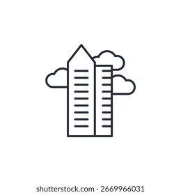 skyscraper icon. linear style sign for mobile concept and web design. Vector icon. Symbol, logo illustration. Vector graphics