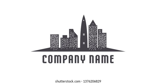 skyscraper icon logo template. Building and landmarks vector illustration