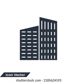 skyscraper icon logo vector illustration. Buildings symbol template for graphic and web design collection