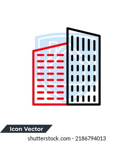 skyscraper icon logo vector illustration. Buildings symbol template for graphic and web design collection
