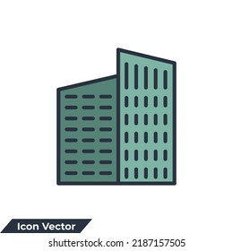 skyscraper icon logo vector illustration. Buildings symbol template for graphic and web design collection