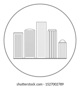 Skyscraper icon. Metropolis symbol. Vector.