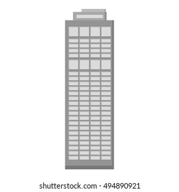 Skyscraper icon monochrome. Single building icon from the big city infrastructure monochrome.