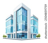 Skyscraper as an icon for posters or logos in business, education or medicine