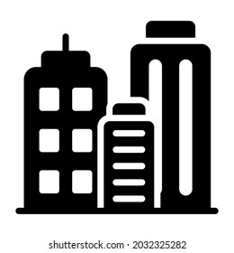 Icono de rascacielos, web inmobiliaria e icono móvil