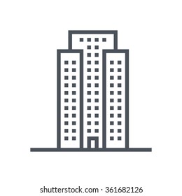 Skyscraper icon suitable for info graphics, websites and print media. Vector, flat icon, clip art.