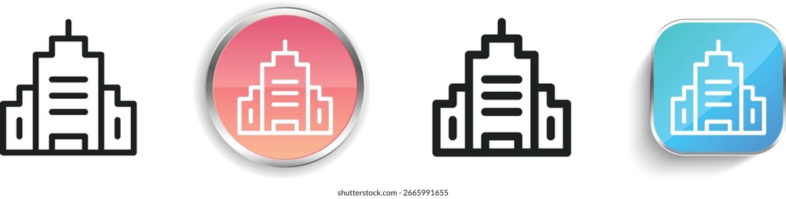 skyscraper icon. Thin Linear, Regular and Button Style Design Isolated On White Background