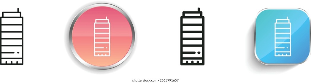 skyscraper icon. Thin Linear, Regular and Button Style Design Isolated On White Background