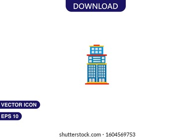 Skyscraper icon in trendy flat style isolated on white background vector illustration
