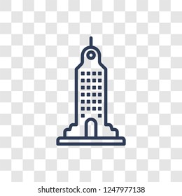 Skyscraper icon. Trendy linear Skyscraper logo concept on transparent background from Architecture and Travel collection