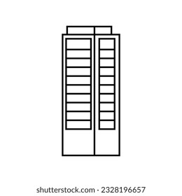 Vector de icono de rascacielos. Signo de ilustración de construcción. símbolo del edificio de altura. logotipo de arquitectura.
