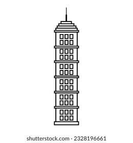 Skyscraper icon vector. Building illustration sign. high-rise building symbol. architecture logo.