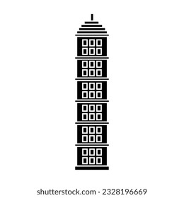 Skyscraper icon vector. Building illustration sign. high-rise building symbol. architecture logo.