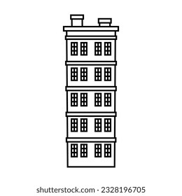 Skyscraper icon vector. Building illustration sign. high-rise building symbol. architecture logo.