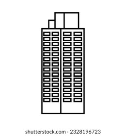 Skyscraper icon vector. Building illustration sign. high-rise building symbol. architecture logo.