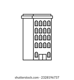 Skyscraper icon vector. Building illustration sign. high-rise building symbol. architecture logo.